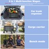 Collapsible Wagon Cart with Wheels 220lbs Foldable Wagon 120L Shopping