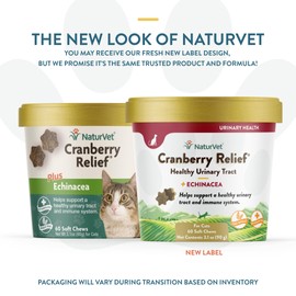 NaturVet NaturVet Cranberry Relief Plus Echinacea for Cats, 60 ct Soft Chews, Made in The USA with Globally Source Ingredients