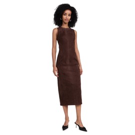 The Wolf Gang Women's Mecca Stud Midi Dress, Chocolate, Brown, L