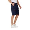 Ougelebo Men's Cargo Shorts Elastic Waist with Drawstring, darkblue, XXL