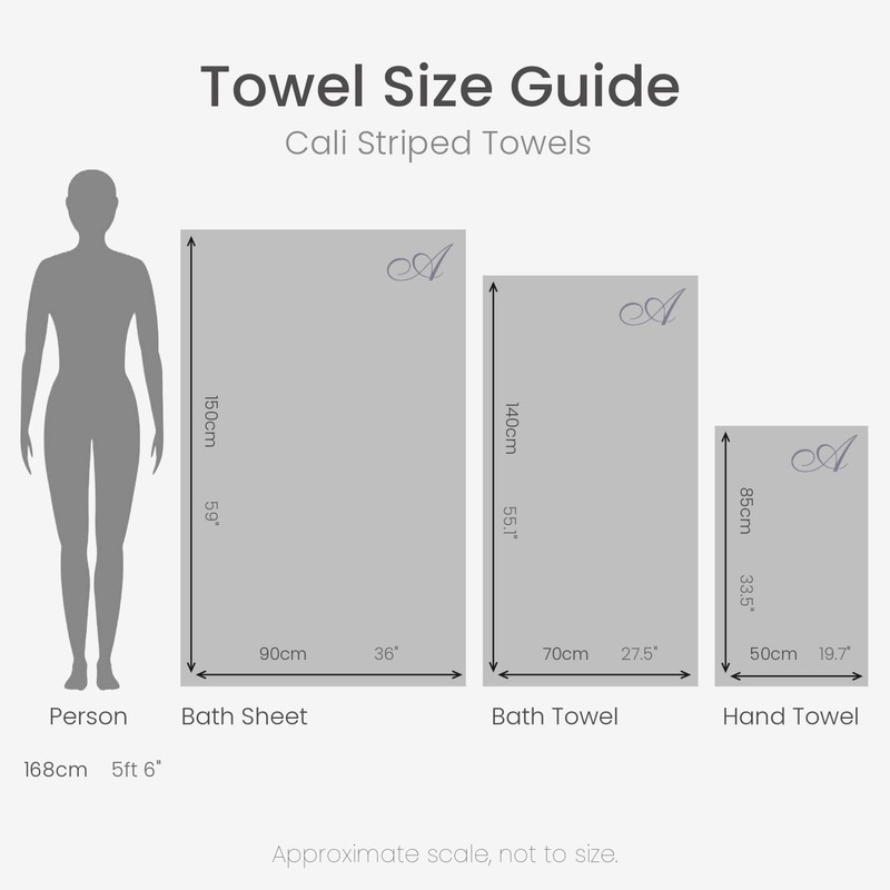 Allure Cali Striped Hand Towels Pack of 2 50 x
