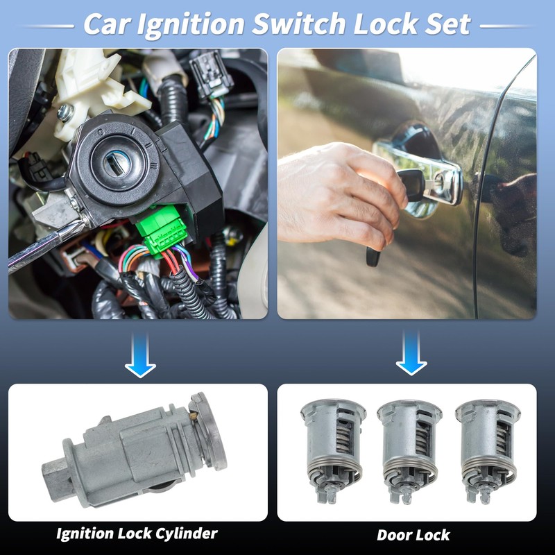 PARSKILO No.5003843AB/5003843AA Ignition Lock Cylinder and Door Lock for Jeep