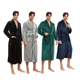 Plus Size Matching Pajamas Family Soft Pyjamas Men Sleepwear Four Seasons Flannel BathrobesColor: Black 2, Size: 2 XL