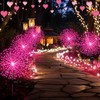 Tujoe 6 Pack Pink Solar Firework Lights 180 LED 8