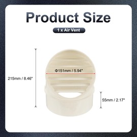 PATIKIL 6" Round Soffit Air Vents, PVC Louver Vent Cover Wall Vent Outside Caps Half Spherical Dryer Air Vent Cap for Exhaust Air Ventilation HVAC System Outlet, White