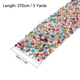 MECCANIXITY 1 Roll 3 Yards Self Adhesive Crystal Rhinestone Diamond Ribbon for Crafts Project, Wedding Cakes, Birthday Decorations (Mixed Colors,1.2 Inch Wide)