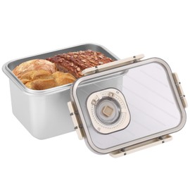 CODOHI 304 Stainless Steel Loaf Bread Pan with Lid, 7.3x4.9x4.3 Inch Deep Loaf Bread Baking Time Recording Nonstick Pans Airtight Lids for Homemade Meatloaf Sourdough