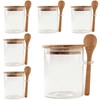 Varku 6 Pcs Glass Jars with Bamboo Lids and Spoons,
