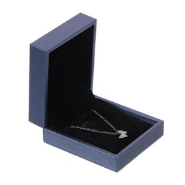 uxcell Leather Necklace Pendant Box Necklace Box for Jewelry Gifts, Vintage Pendant Storage Display Case Gift Boxes for Weddings Proposals Engagement Anniversaries Gifts, Blue