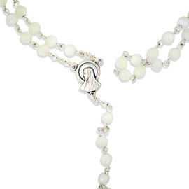Vatican Imports Mother of Pearl First Communion Rosary