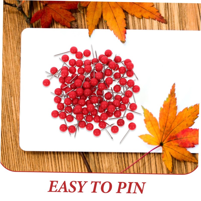 Operitacx Office Decoration Plank Pins, Red, 100 Push Map Map