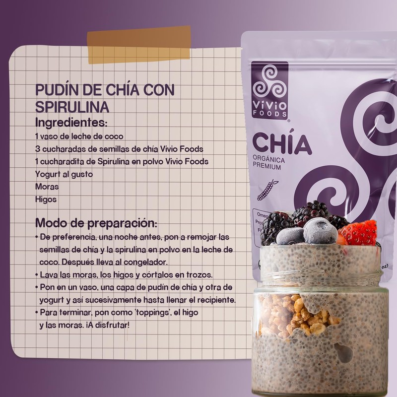 Vivio Foods, Chía Orgánica Premium, 340 gramos