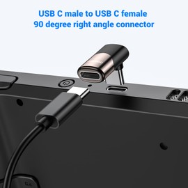 MOGOOD USB C 90 Degree Adapter, C Male to C Female USB C Extender Adapter Type-C Data Transfer PD100W Fast Charging and 8K@60Hz Video Through, for Steam Deck Accessories and More Type C Devices