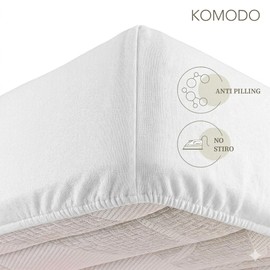 Single Fitted Sheet with Corners Plain Elastic on 4 Sides 100% Cotton Jersey 80/90 x 190/200 cm White