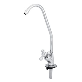 Stainless Steel Drinking Water Tap, Drinking Water Filter Tap, 1/4 Inch Zinc Alloy Chrome Gooseneck Modern European Style Kitchen Tap for All Water Filter Systems & RO