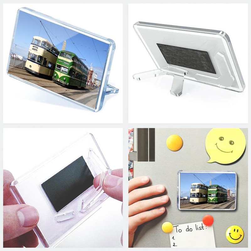 Classic Rectangle Magnet with Stand - Blackpool Tram England UK