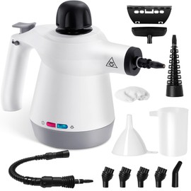 DOVSCA's Handheld Steam Cleaner, Steam Cleaner for Home with 11 Accessory Kit, Multipurpose Portable Upholstery Steamer Cleaning with Safety Lock to Remove Grime, Grease, and More