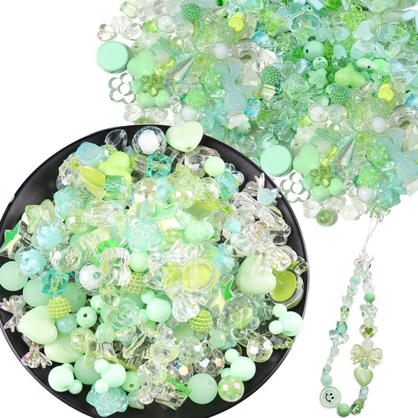 150g(170~230pcs) Aesthetic Acrylic Assorted Beads Cute Beads for Jewelry Making