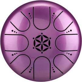 Professional Rain Drum for Outdoor Garden, Natural Chakra Drum for Outdoor Rain, Drum Rain Chime Waterproof Chakra Drum, 5 Inches, 8 Notes (Purple)