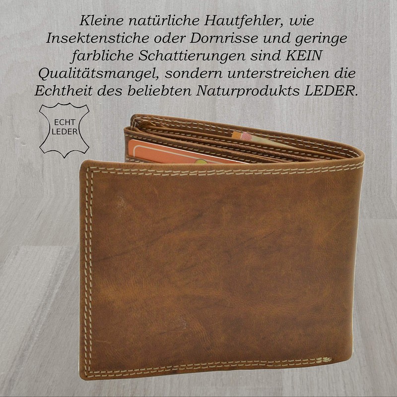 flevado Biker Wallet Motorcycle Rocker Hunter Leather Wallet with Double