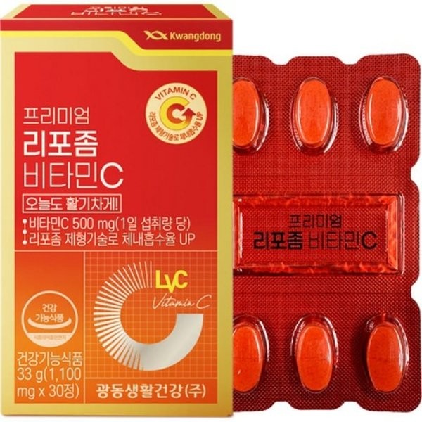 Guangdong Premium Liposome Vitamin C 33g 30 tablets, 1 unit, 30 tablets × 2 units / 광동 프리미엄 리포좀 비타민C 33g 30정, 1개, 30정 × 2개