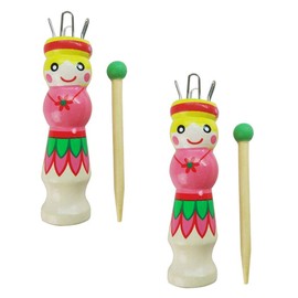 Healifty Wooden Knitting Tool 2 Sets Wood Loom Knitting Doll Knitting Knitting Crochet Supplies Wood Knitting Tool Spool Knitter Kid Tools Handmade Knitting Tool Manual Yarn Child