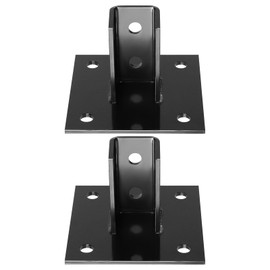Skelang Post Base, 4 Holes Square Post Bracket, Strut Base Mount for 1-5/8" Single Strut Channel, Black, Pack of 2