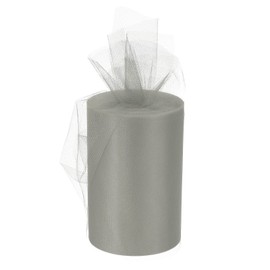 sourcing map 6 Inch 100 Yards Tulle Ribbon Rolls Pastel Netting Fabric Net Cloth for Gift Wrapping Christmas Wedding DIY Crafts, Grey