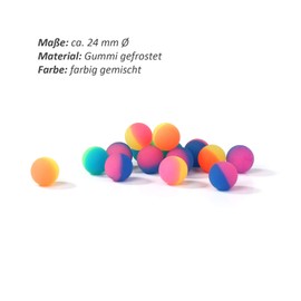 WELLGRO Frost Bouncy Balls, Diameter 24 mm, Colourful Bouncy Balls, Party Bags, Tombola - Choice of Quantities, Quantity: 60 Pieces