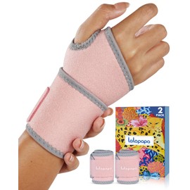 Lalapapa 2 Pack Wrist Brace for Women, Adjustable Fits Both Right & Left Hands for Night Support Tendonitis Carpal Tunnel Arthritis Lifting Arthritis Tennis Sprained Typing Sports, Pink