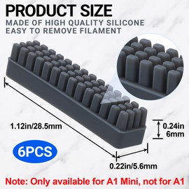 DAZEBRA 6pcs Nozzle Brush for Bambu Lab A1 Mini, Silicone Brush Heatbed Nozzle Wiper Brush, Self-Adhesive Nozzle Cleaner Tool 3D Printer Accessories Not Suitable for Bamboo Lab A1- Gray