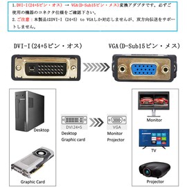 DTECH DVI VGA Converter Adapter DVI-I (24+5) Male to VGA (Mini D-Sub 15 Pin) Female Converter DVI 29pin D-sub HD 15 Pin Converter Connector DVI RGB Relay Plug