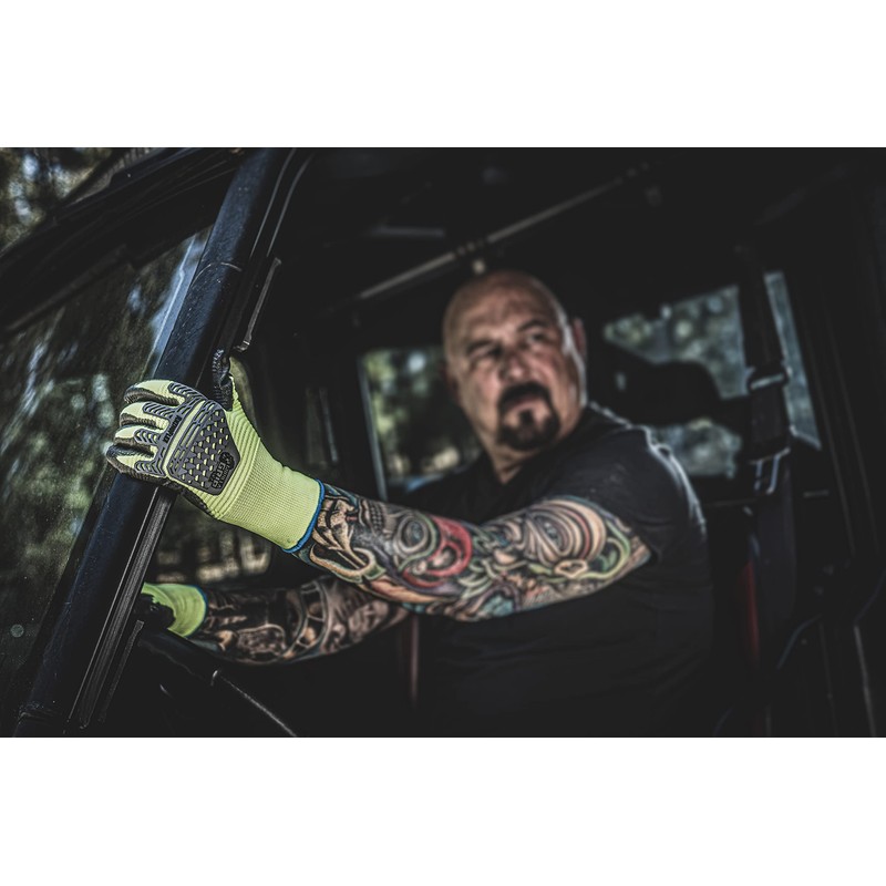 Gorilla Grip Max RhinoFlex High Vis Work Gloves With Impact