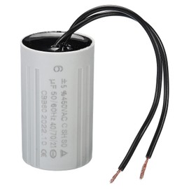 PATIKIL CBB60 6uF Running Capacitor, AC 450V 2 Wires 50/60Hz Cylinder 60x35mm for Water Pumps,Washing Machines Motor Start