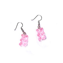 Tiande Creative Food Fruit Acrylic Big Drop Dangle Stud Earrings for Women -Pink