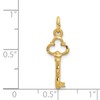 14K Solid Yellow Gold Key Necklace Chain Pendant Charm 24mm