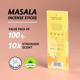 Folkulture Dragon's Blood Incense Sticks Hand Rolled, 100% Organic Inscents Sticks for Peace, 100 GMS Masala Insenses, Insence Sticks, Slow Burning Inscense, Incents Stick Variety Pack or Inciensos