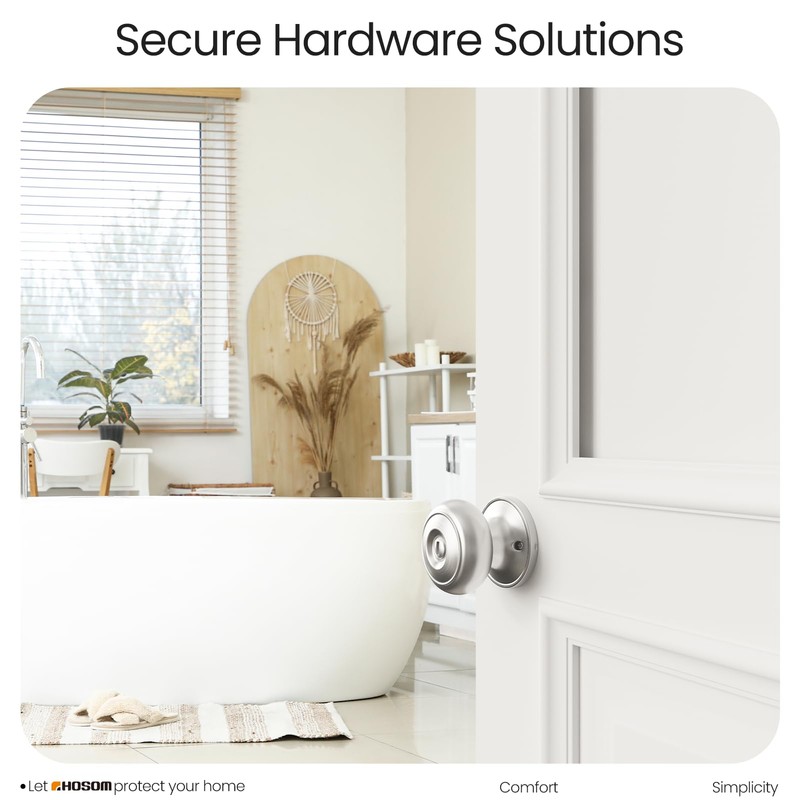 HOSOM Privacy Door Knob with Lock, Interior Door Knobs for