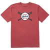 Life is Good Men's Crusher Tee Baseball and Bats, Faded