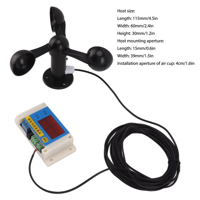 3 Fan Blades Tower Crane Anemometer 3 Blades USB 5V
