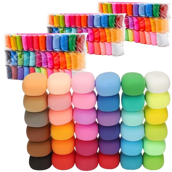 Wolwefa Air Dry Clay, 108 Packs Colored Air Dry Foam
