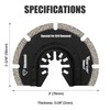 Vearter Diamond Oscillating Saw Blades 4PCS, 3'' Universal Multitool Blades
