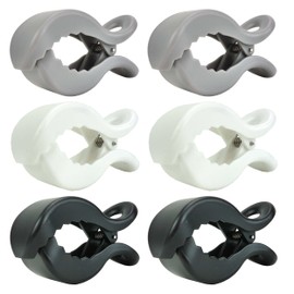 6 x Babies1st Pushchair Clip Clip for Attaching Toys, Cover, Sun Protection to Pram, Buggy, Baby Seat, 2 White, 2 Grey, 2 Black