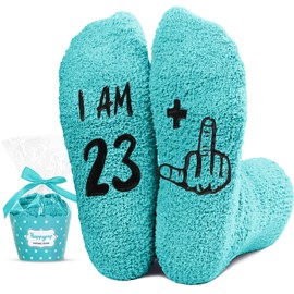 HAPPYPOP 24th Birthday Gifts Ideas for Women - Socks for 24 Year Olds, Best Gifts for 24 Year Old Woman, 24th Birthday Socks