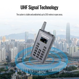 TAKSTAR WTG-700 Wireless Tour Guide System, 65 Channels Adjust, Detachable Microphone, 656ft Distance, Translation System for Church Training Factory Group Teaching - Only Transmitter