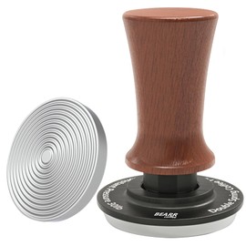 Espresso Coffee Tamper 58.35mm,Ebony Double Spring Coffee Tamper Spring Loaded,100% Stainless Steel Ripple Base,Constant 30lb,Compatible Coffee Machine Accessories (53mm)