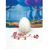 3D Printed Dragon with Egg and Articulated Mouth - White