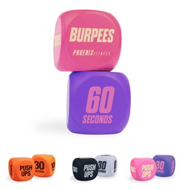 Phoenix Fitness Exercise Cube - Workout Dice Game for Cardio, HIIT and Exercise Courses - Full Body Workout Routine for Home and Gym - Pink
