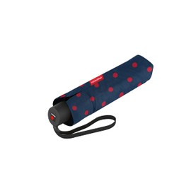 reisenthel Umbrella Pocket Classic - Compact Pocket Umbrella Made from Recycled PET Bottles - With Ergonomic Handle Design, Mixed Dots Red, Compact with polka dot pattern