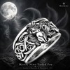 Rockyu Men's Silver Nine Tailed Fox Ring, Stylish, Stainless Steel,